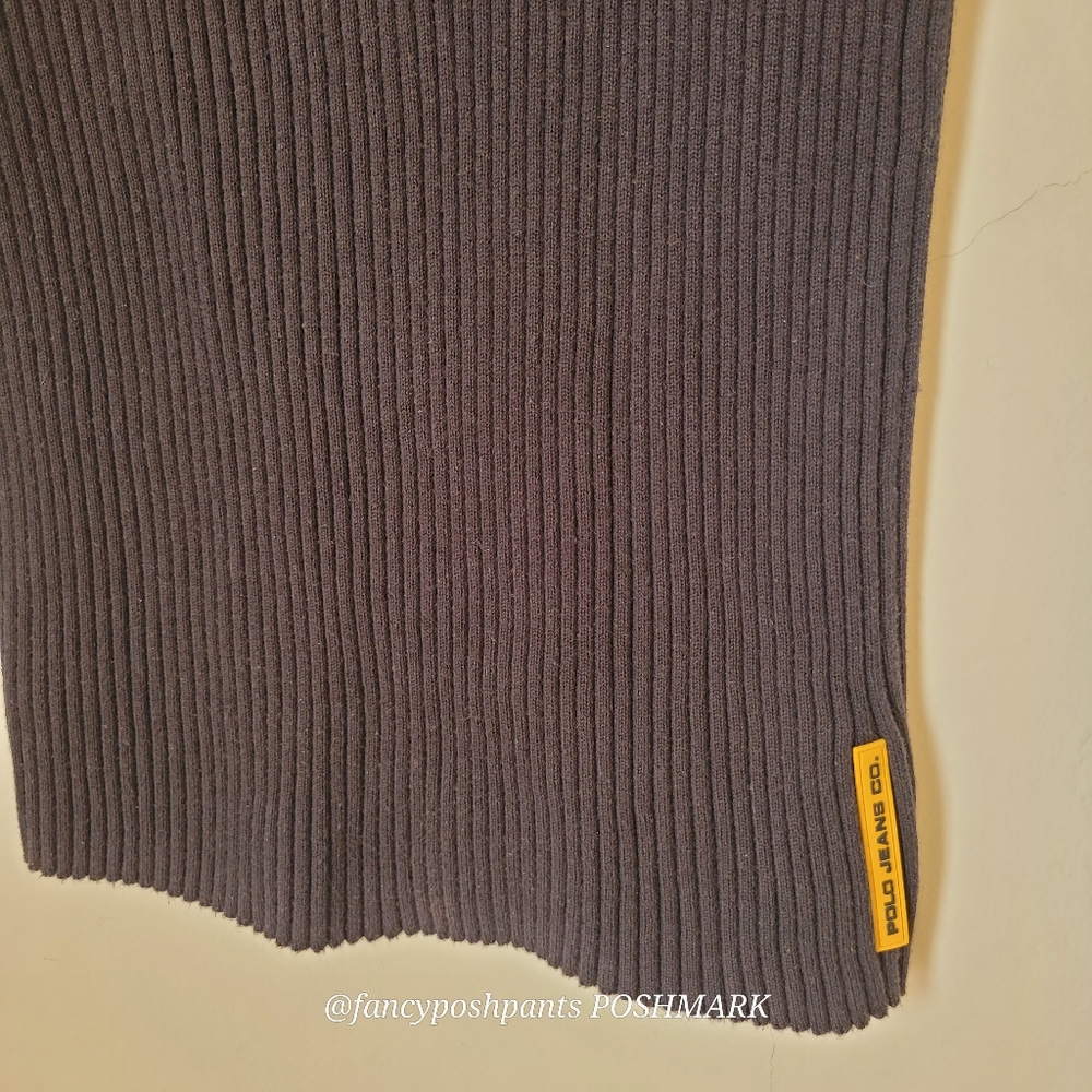 RALPH LAUREN Special logo Polo Jeans patch 100%cotton flattering ribknit sweater - Picture 7 of 15